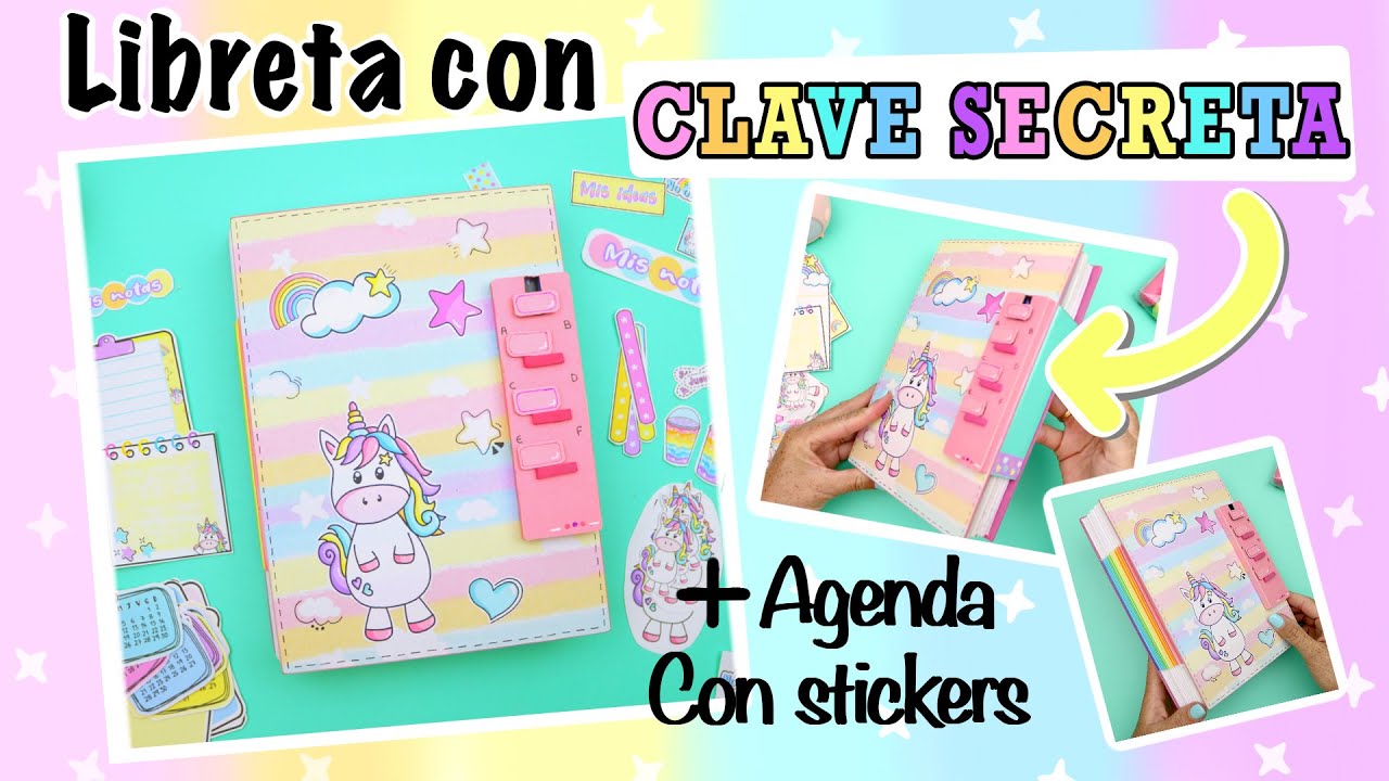 Curso Virtual Haz tu Libreta o Agenda con CLAVE SECRETA + Colección Agenda Donny Unicorn /aPasos