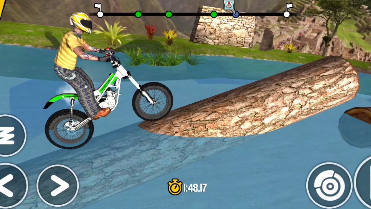 Motocross racing on river gameplay