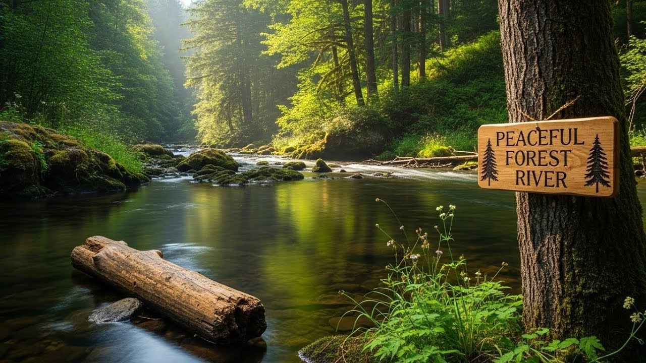 Tranquil River Flow 🌿 Soothing Nature Soundscape for Sleep and Stress Relief #373