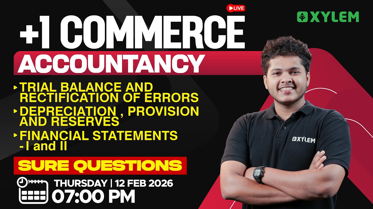 Plus One Commerce Model Exam - Accountancy | Sure Questions | Xylem Plus One Commerce