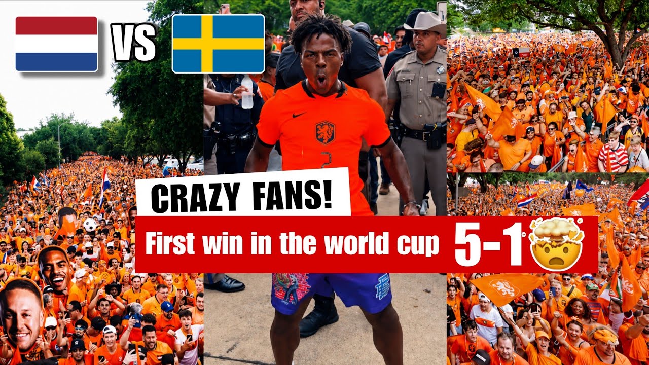 🇳🇱🤯😱 Netherlands fans' crazy celebrations after their first World Cup win, beating Sweden 5-1