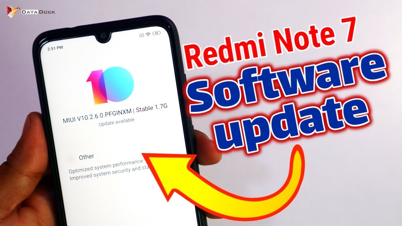 Redmi Note 7 Software Update | MIUI 10.2.6.0 PFGINXM Global Stable Update | HINDI | Data Dock