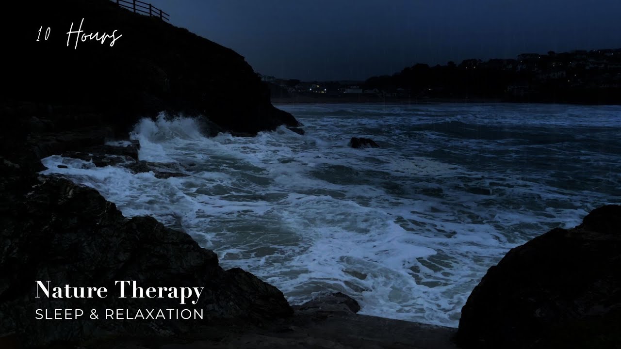 Stormy Ocean Waves in Cornwall, UK | Moody Sea Sounds for Sleep & Relaxation