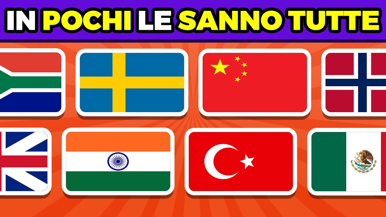 BANDIERE: Indovina il PAESE dalla BANDIERA | Quiz Bandiere