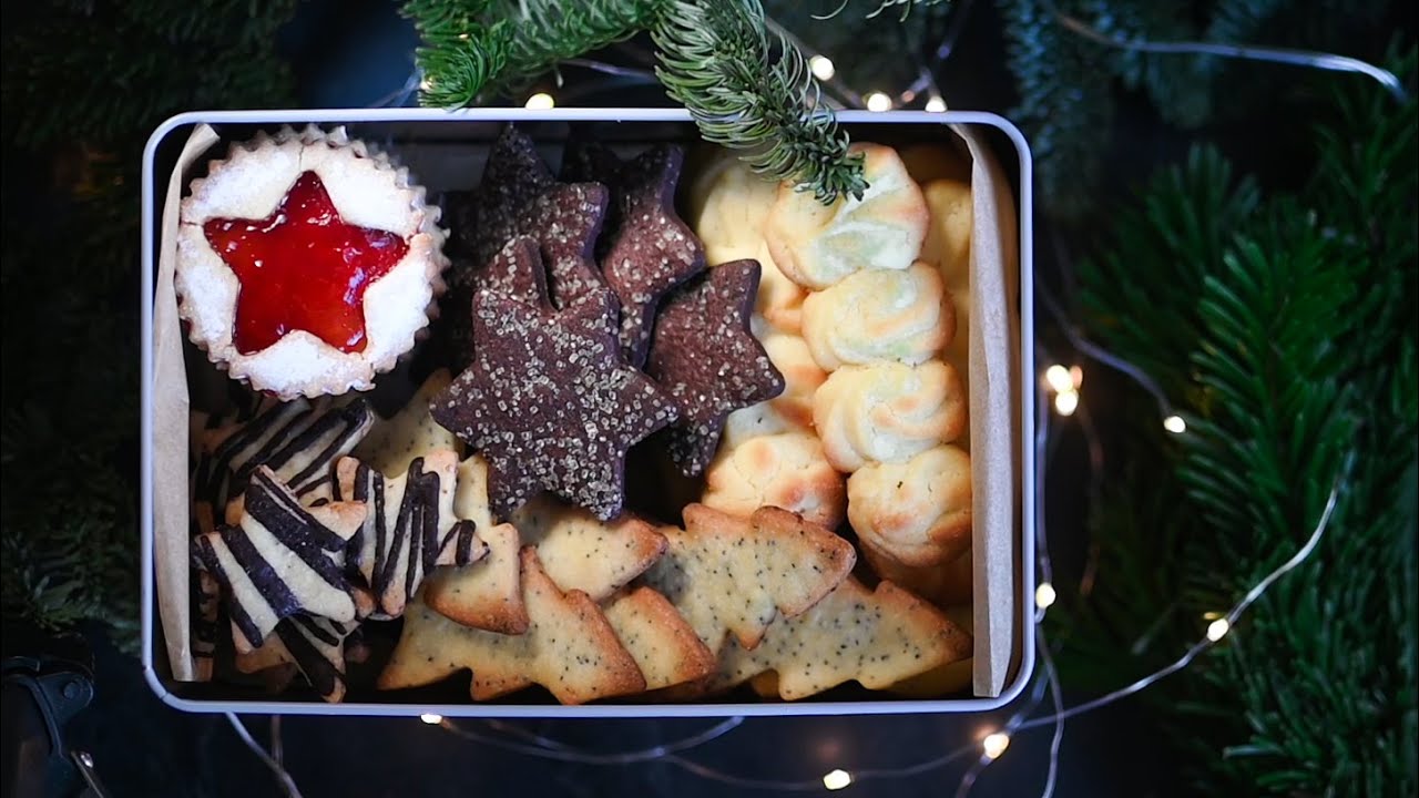 Christmas Cookie Box Recipe ♥ 5 types of cookies 1 dough | DIY Gift Idea | One dough many cookies