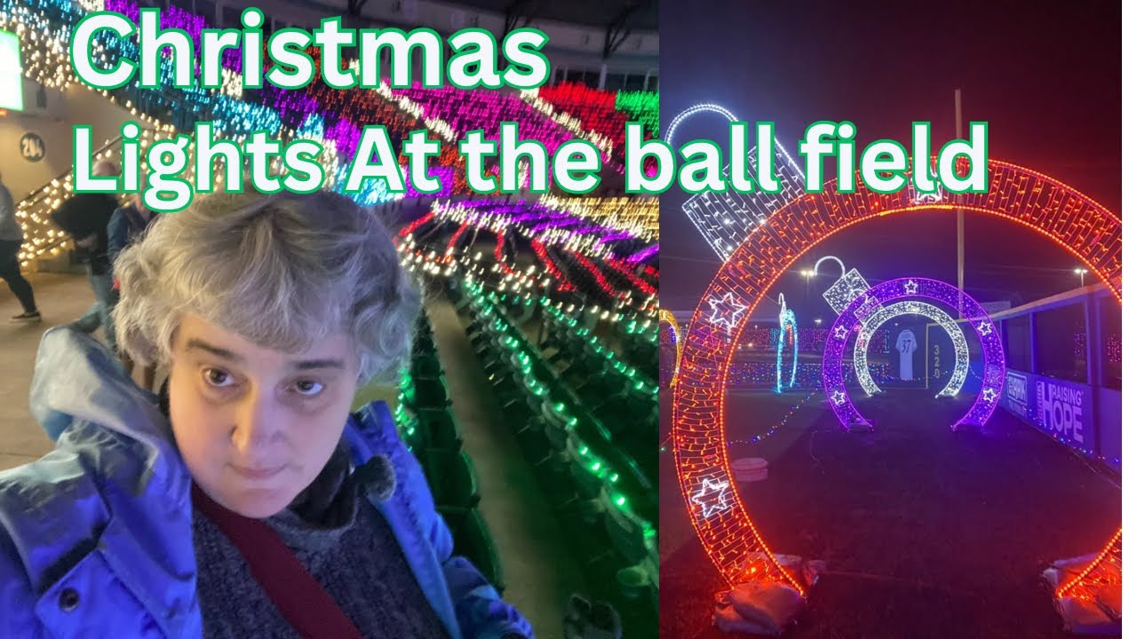 base ball field Christmas lights