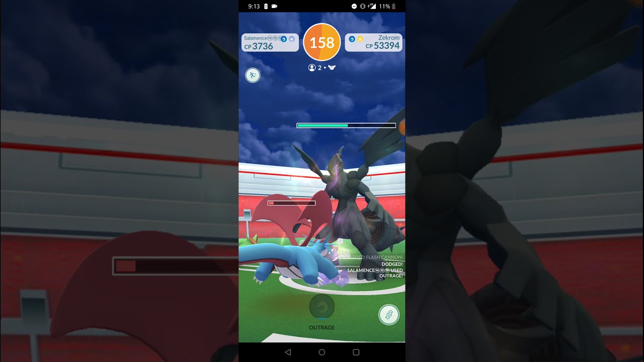 [Pokemon Go] Zekrom Duo Raid - Neutral weather - Charge Beam/Flash Cannon