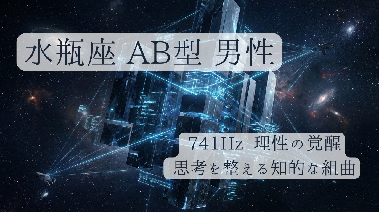 【741Hz】水瓶座 男性 AB型専用｜理性を研ぎ澄ます知的な癒やしBGM｜思考のデトックスと未来への哲学（Solfeggio Music）