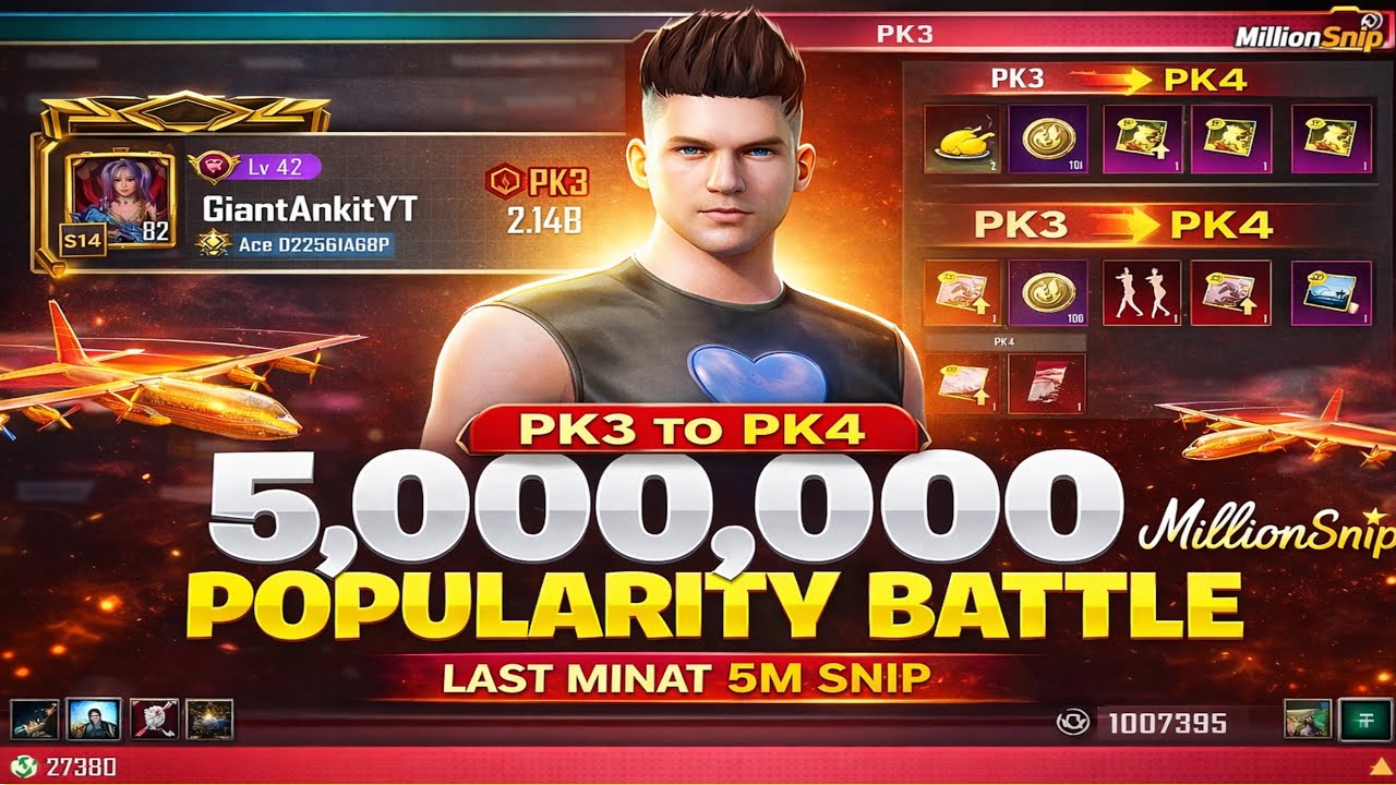 👿Popularity Battle PK4 5000000 million snipe🥹 4RT Round WITH 