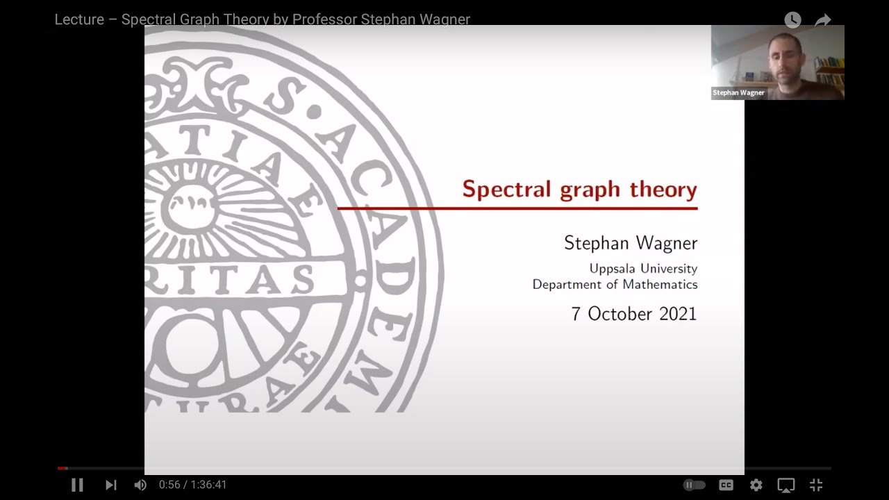 Lecture – Spectral Graph Theory by Professor Stephan Wagner
