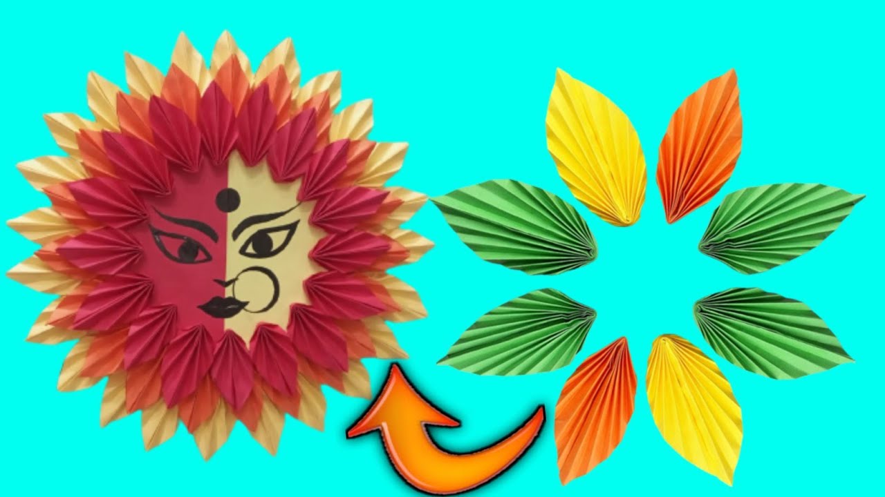 Durga Puja Craft ।। Navratri Decoration।। Maa Durga Face Wall Decor ।। Navratri Special  Craft