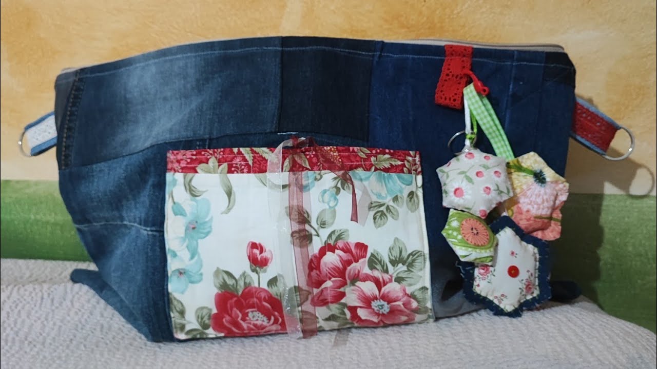 Borsa ritagli di jeans con cerniera 💕