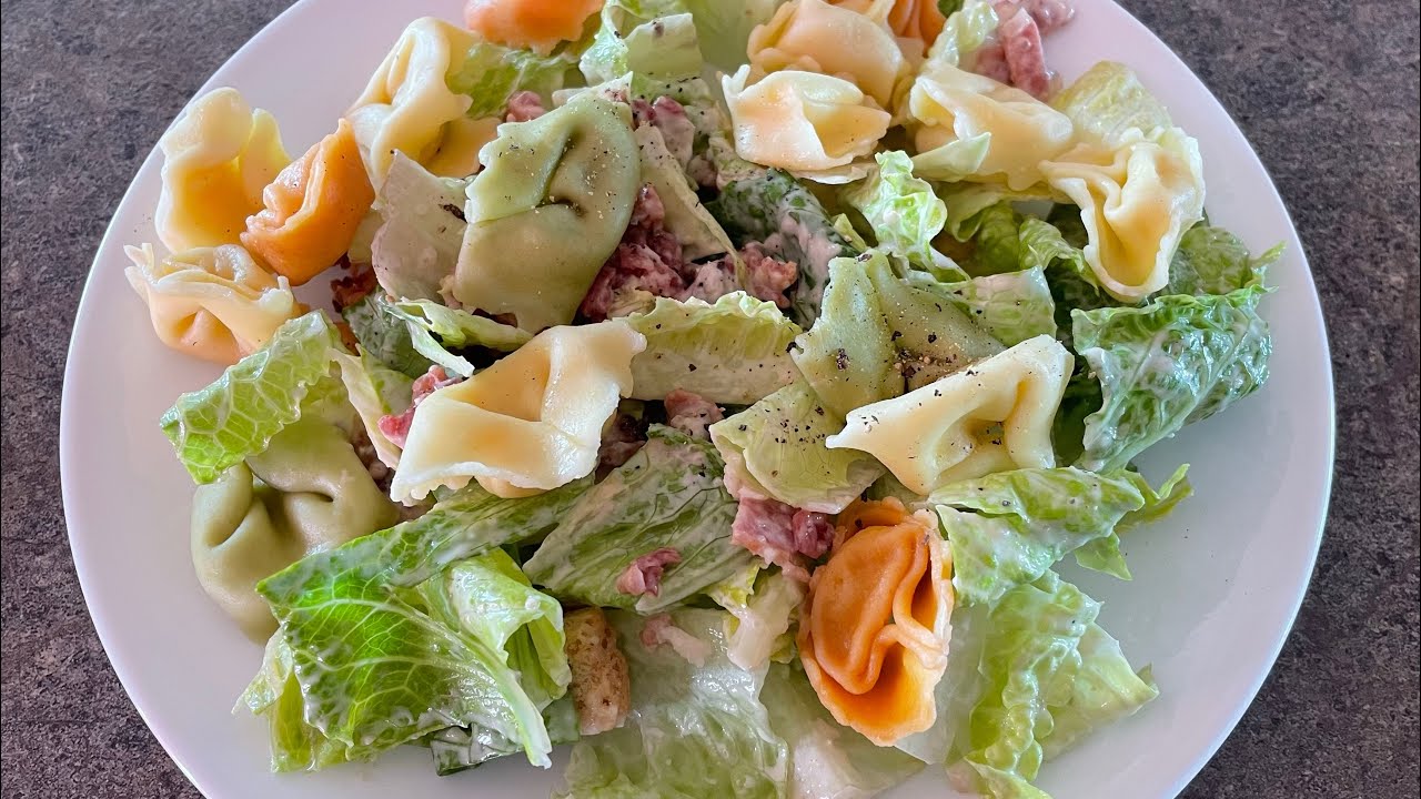 Tortellini Caeser Salad with Homemade Dressing.