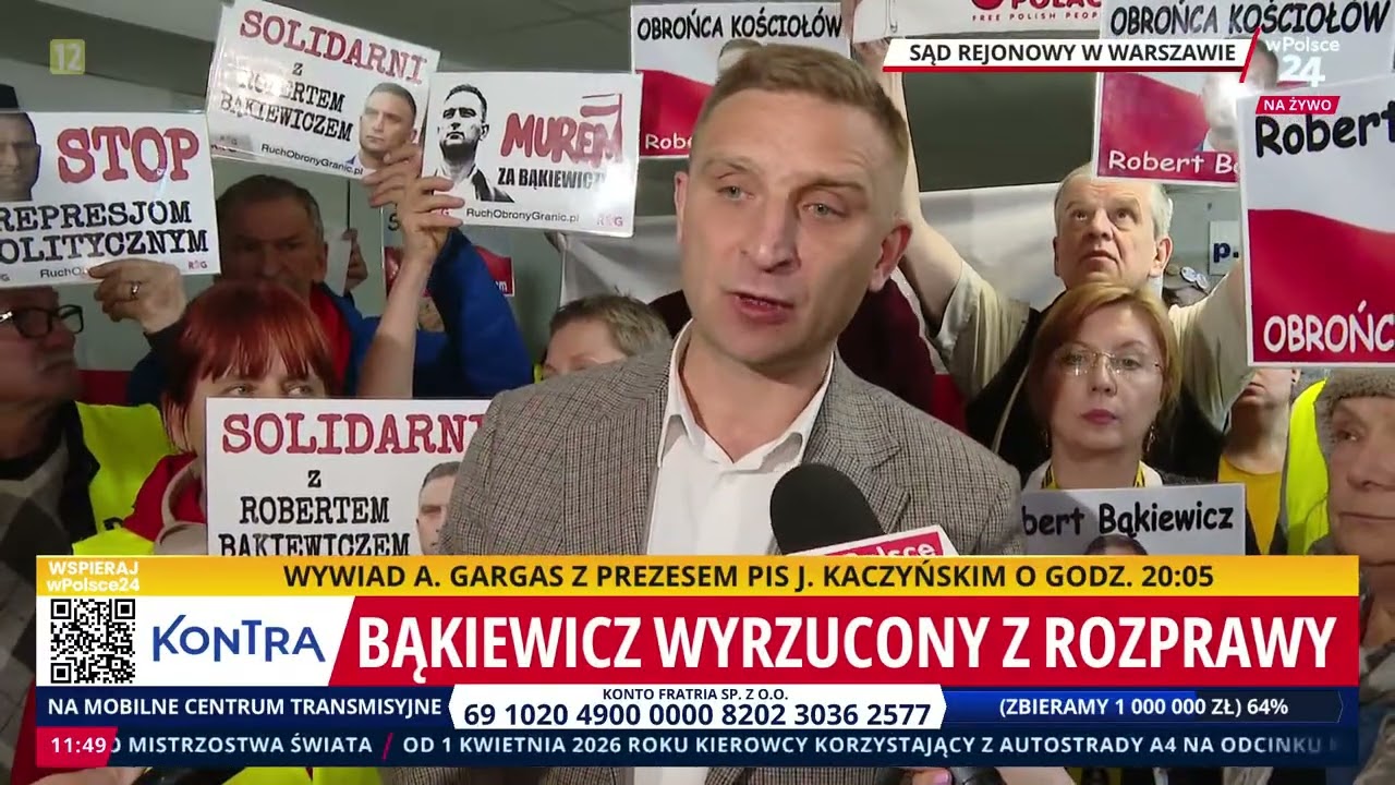 Skandaliczne sceny na rozprawie Bąkiewicza! Wyrzucony z rozprawy!