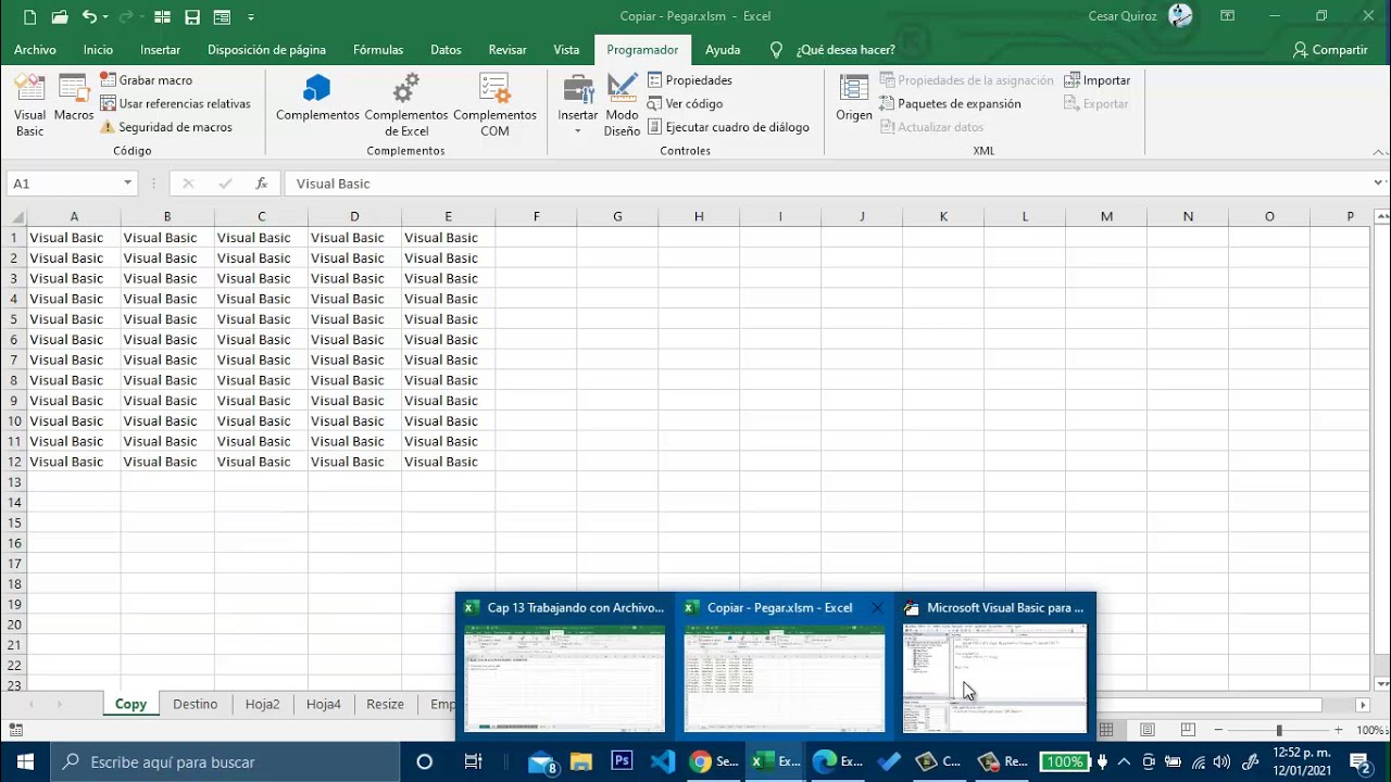 VBA Macros Excel - Métodos Copy, PasteSpecial, Paste (Copiar, Pegar, Pegado Especial)