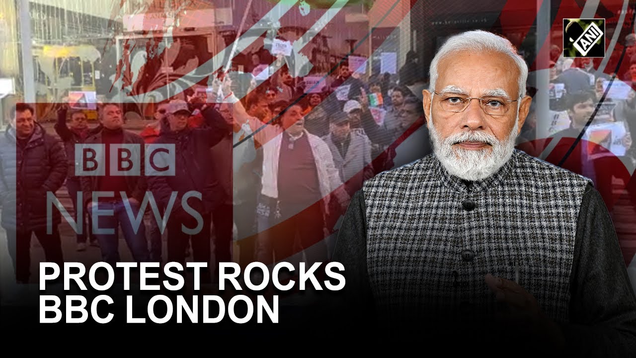 Indian diaspora protests outside BBC office in London against the documentary on PM Modi