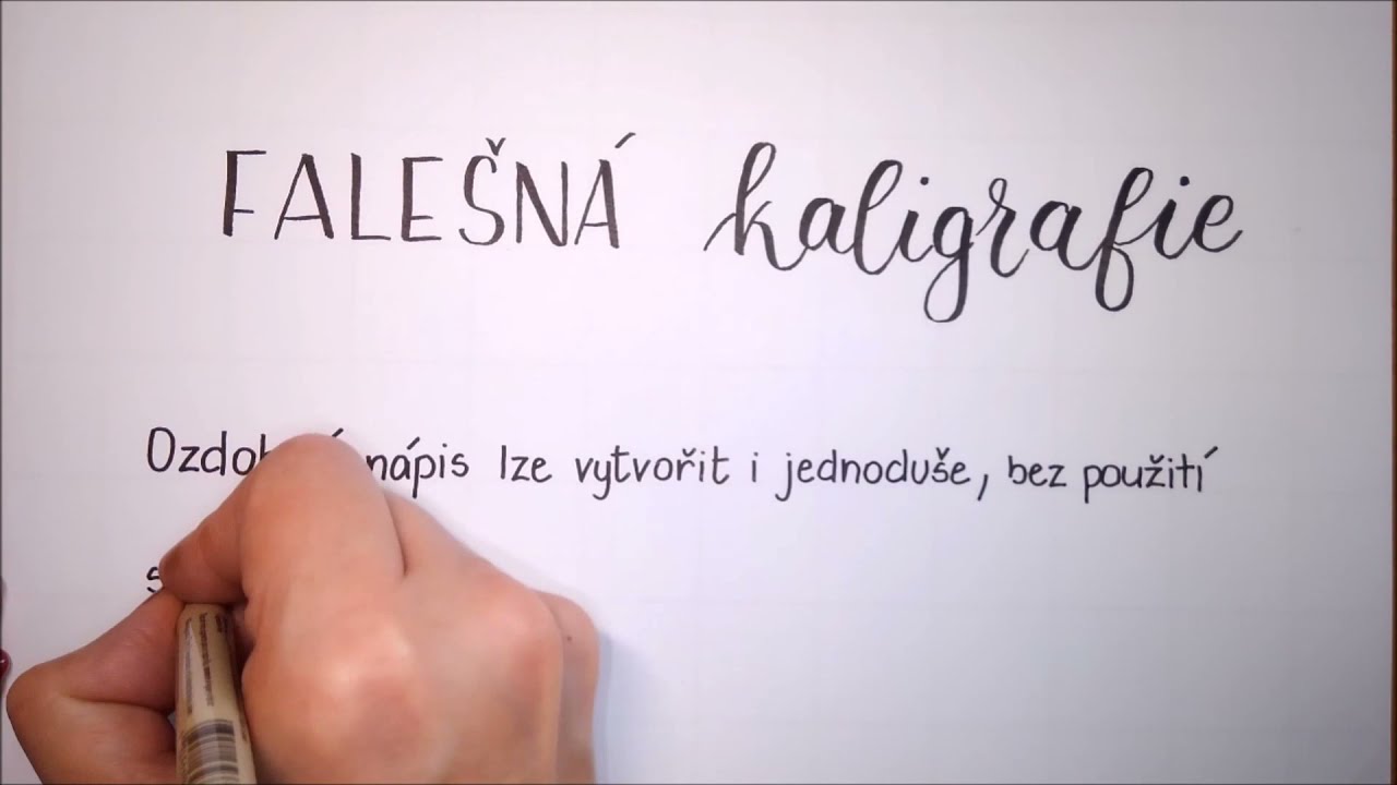 Falešná kaligrafie - Faux calligraphy (pro začátečníky a bez speciálních pomůcek)