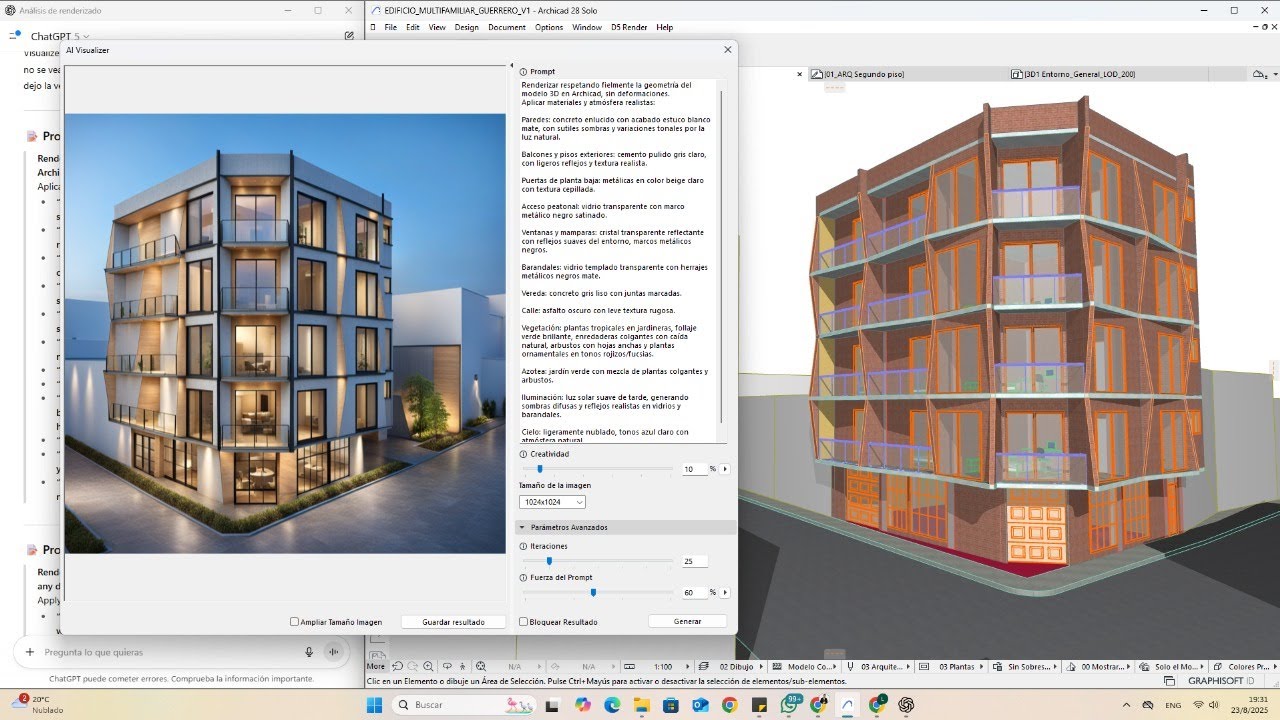 ARCHICAD 28 AI VISUALIZER 🔥 | Cómo renderizar tus proyectos con Inteligencia Artificial EXTERIORES