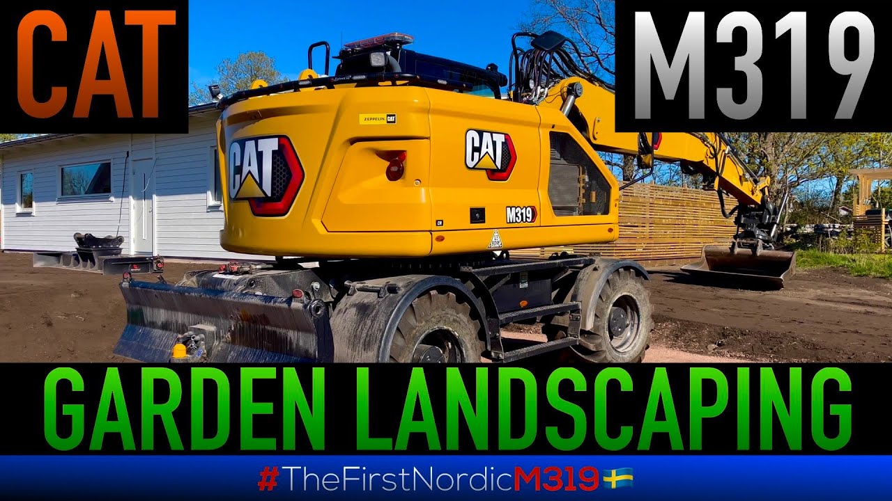 Cat M319 Maximizing backyard & front yard space #rototilt #tiltrotator #cat #caterpillar #excavator