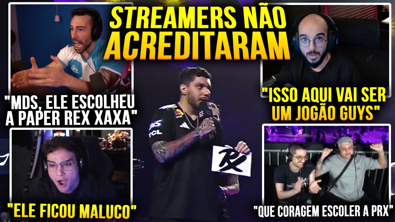 STREAMERS FICARAM EM CHOQUE VENDO O SHAW ESCOLHENDO ENFRENTAR A PAPER REX NO PRIMEIRO JOGO!