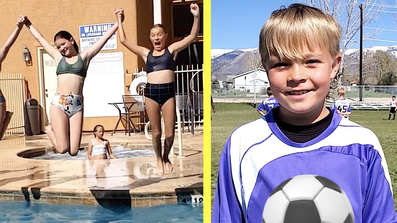 CHEERLEADER POOL PARTY and SOCCER GAME!