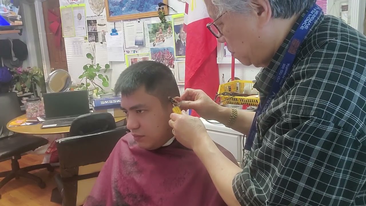 Katamtaman ang iksi - Medium short high tapered haircut