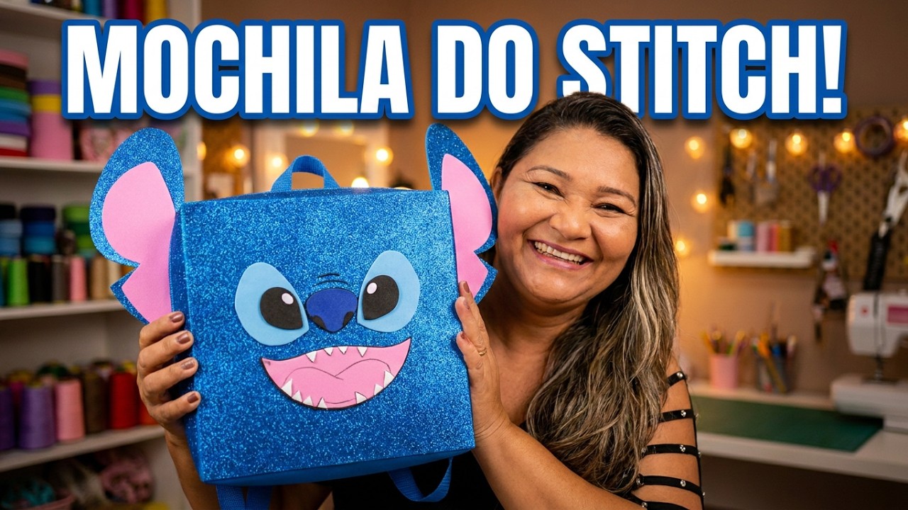 COMO FAZER MOCHILA MALUCA DO STITCH/Fazendo Arte