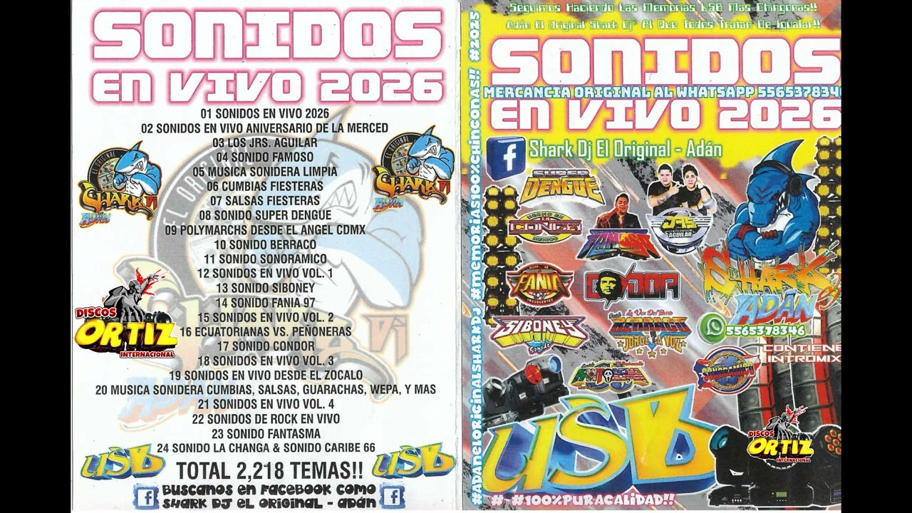 USB SONIDOS EN VIVO 2026!! SHARK DJ---Discos Ortiz 2026