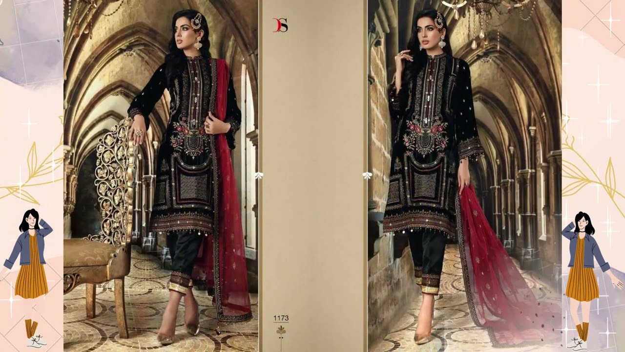 Latest Salwar Suit Designs | New Suit Designs | Ansari Cloth Stores | Clip113