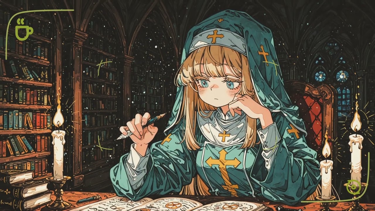 Let's study together with my cleric friend~ | Cozy Fantasy Lullaby ambience (1 hour)