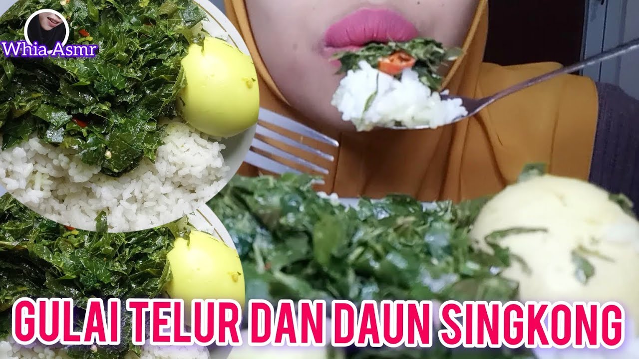ASMR REVIEW GULAI DAUN SINGKONG DAN TELUR‼️