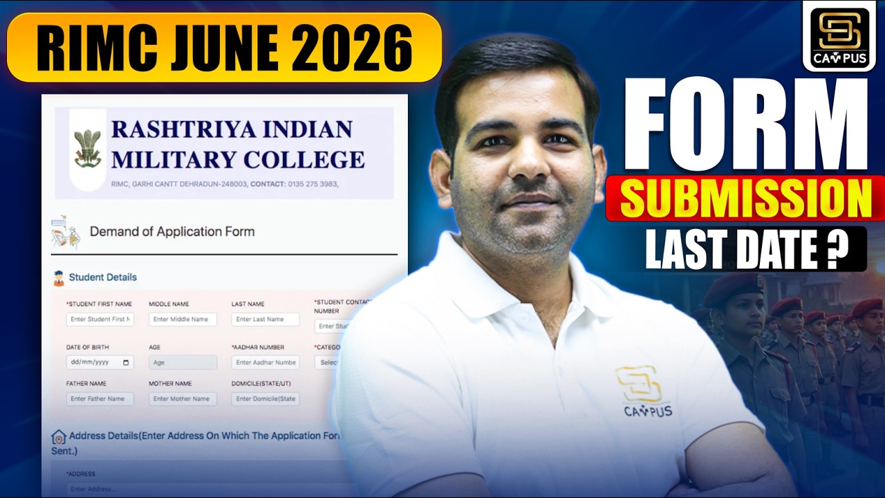 Rashtriya Indian Military college | Form Last Date of Submission | SD CAMPUS : SAINIK | JNV | RMS