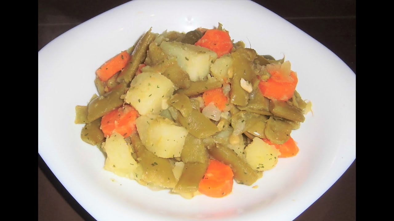 Judías verdes con patatas y Zanahoria