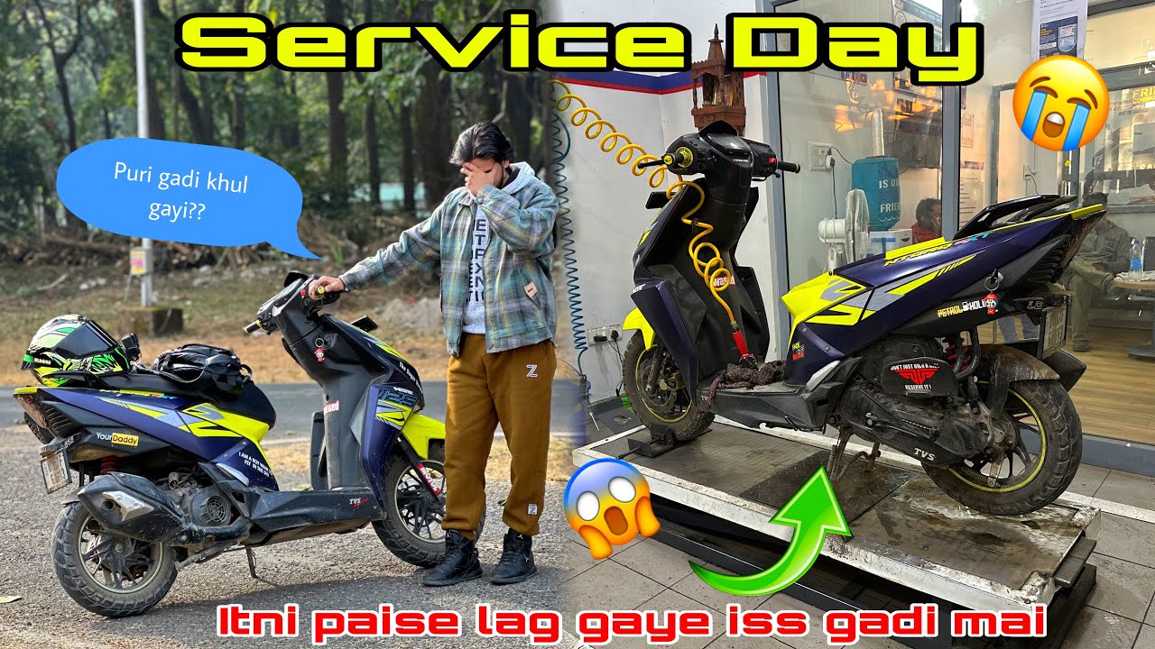Ye ky ho Gaya Loki ko service mai 😱puri gadi khul gayi😭 | TVS NTORQ XT 