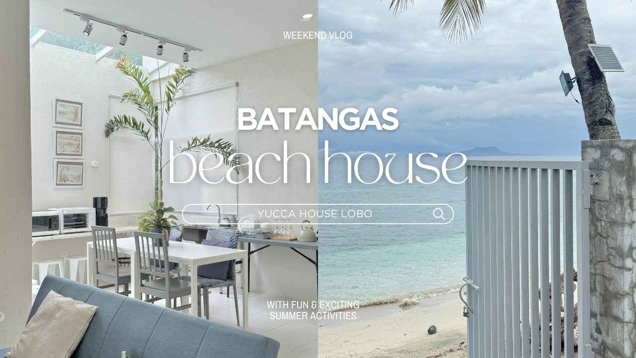 affordable private beach front house in LOBO BATANGAS 🌤️🍃💦 house tour, beach & pool activities!!
