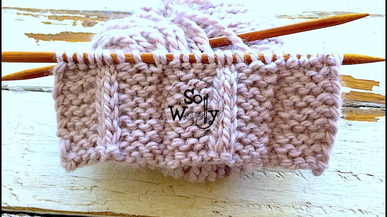 Super Easy One-Row Repeat knitting pattern: Reversible-it lays flat-English & Continental-So Woolly