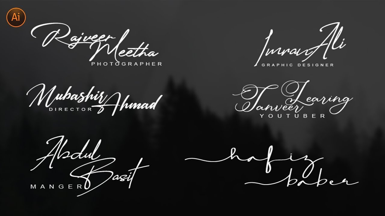 How to Make Signature Logo in Adobe illustrator