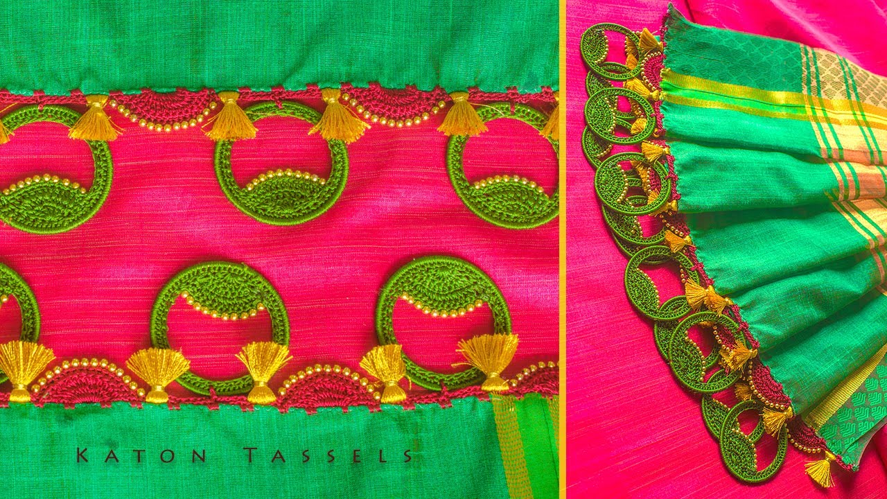 Stunning Crochet Design part 2 | Saree Kuchu Using Bangle Arch | Bridal Saree Kuchu | Krosha