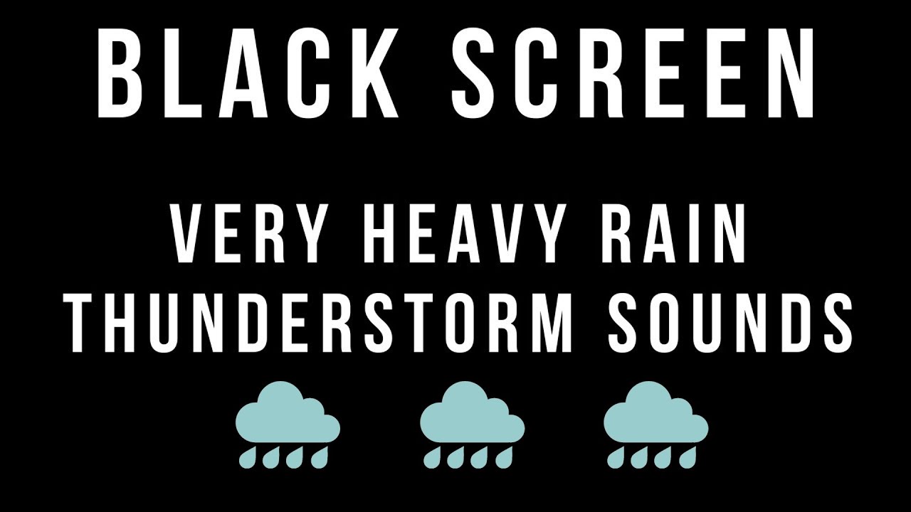 VERY Heavy RAIN and THUNDERSTORM Sounds for Sleeping - 1 HOUR BLACK SCREEN - Sleep Relaxation 😴