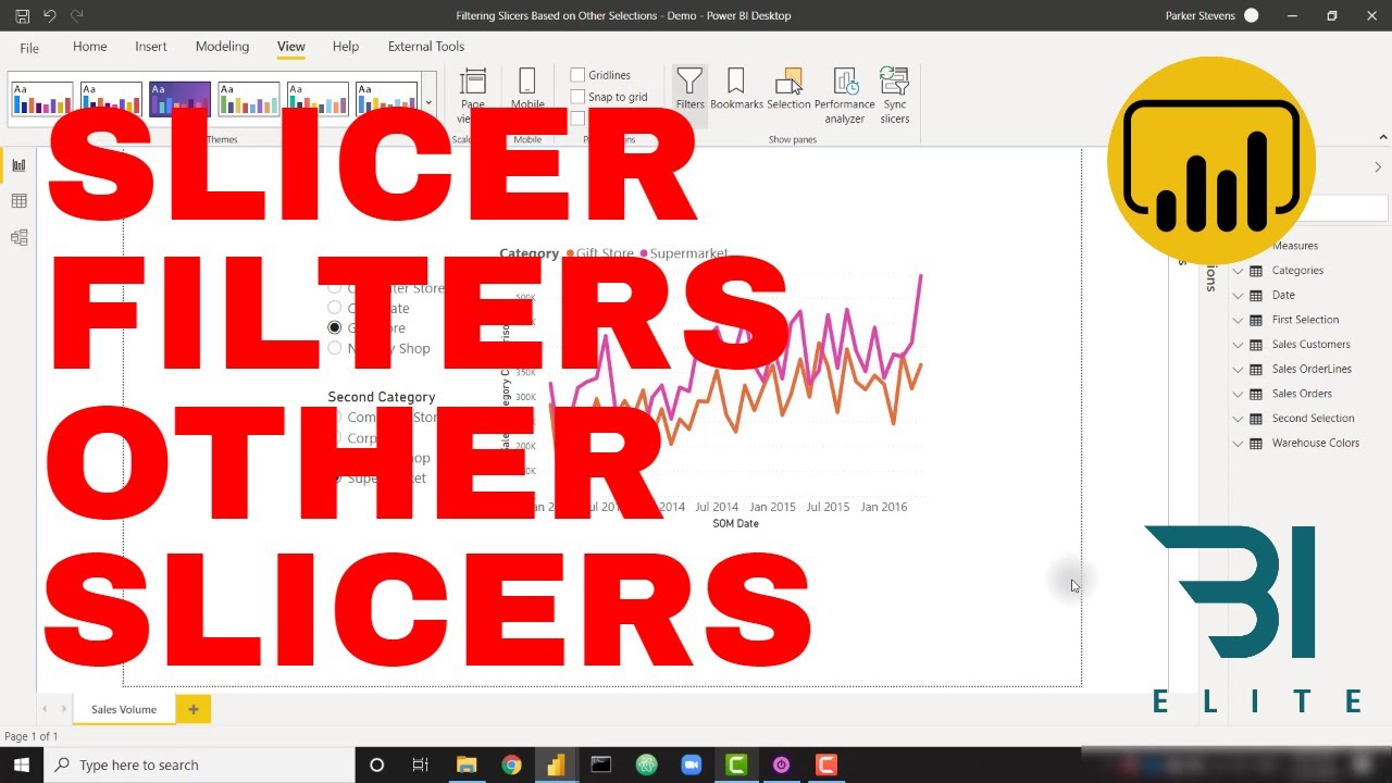 Power BI — прямое сравнение двух категорий (фильтры среза, другие срезы)