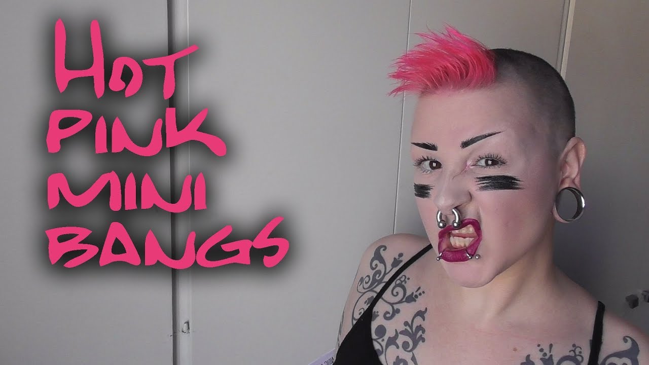 Hot pink mini bangs