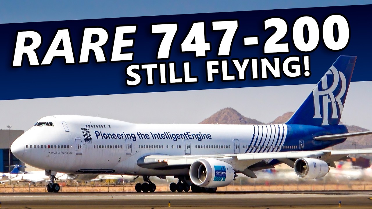 РЕДКИЙ 747-200 ВСЕ ЕЩЕ ЛЕТИТ! Взлет испытательного стенда Rolls-Royce 747 из Тусона (4K)