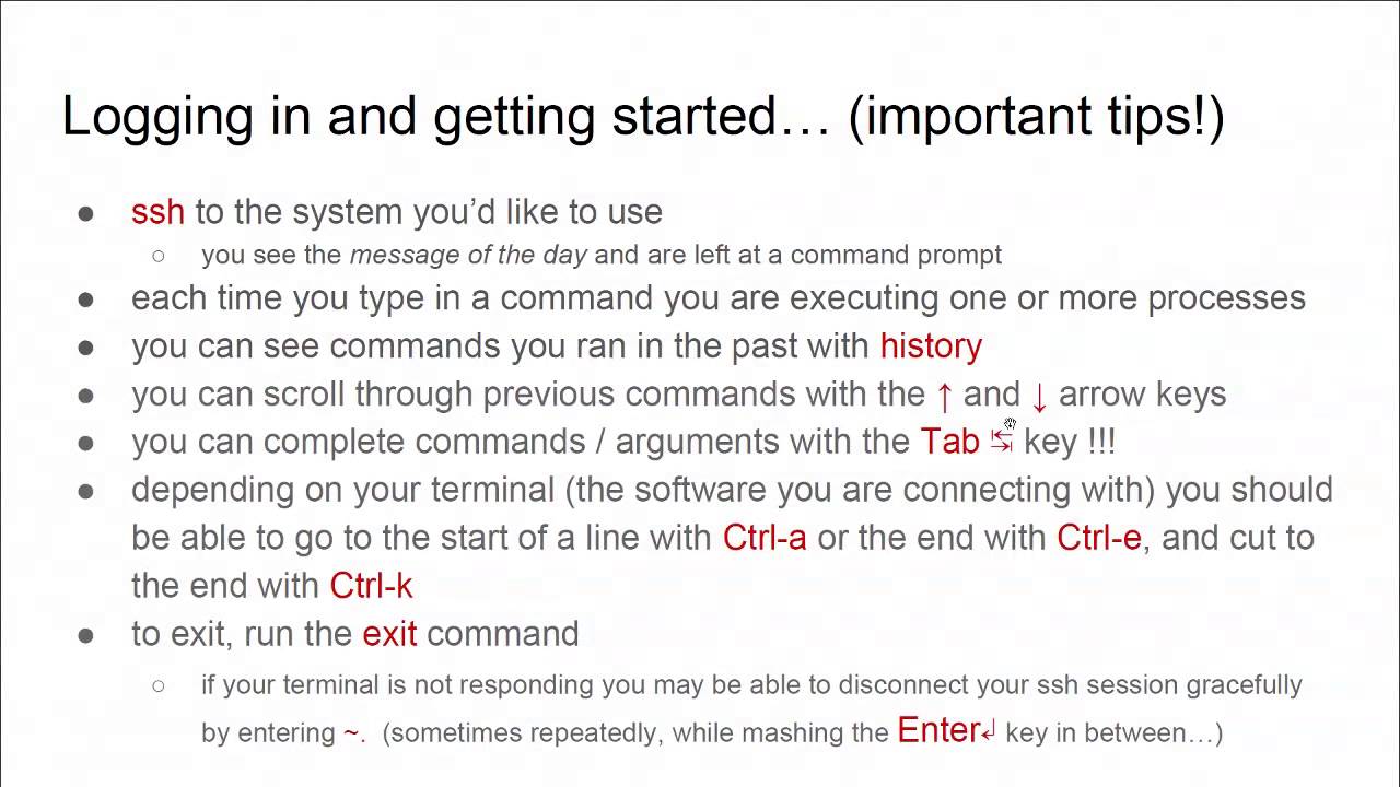 Fundamentals of working at the command line at SHARCNET