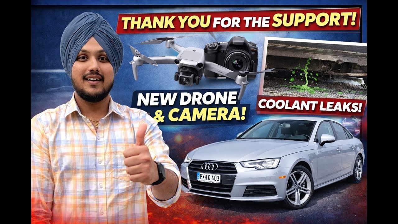 First Vlog Success 🙏 THANK YOU! | New Drone & Camera + Audi A4 Coolant Leak 😳