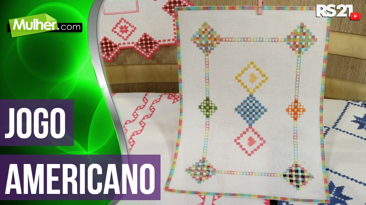 Como fazer passo a passo  Jogo americano bordado | @RedeSeculo21 | Mulher.com | 05/10/2022