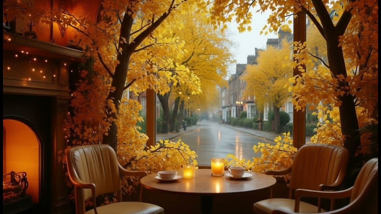 Smooth Jazz Background Music for Relaxing, Working 🍂 Fall Cafe Ambience with Warm Piano Jazz Music