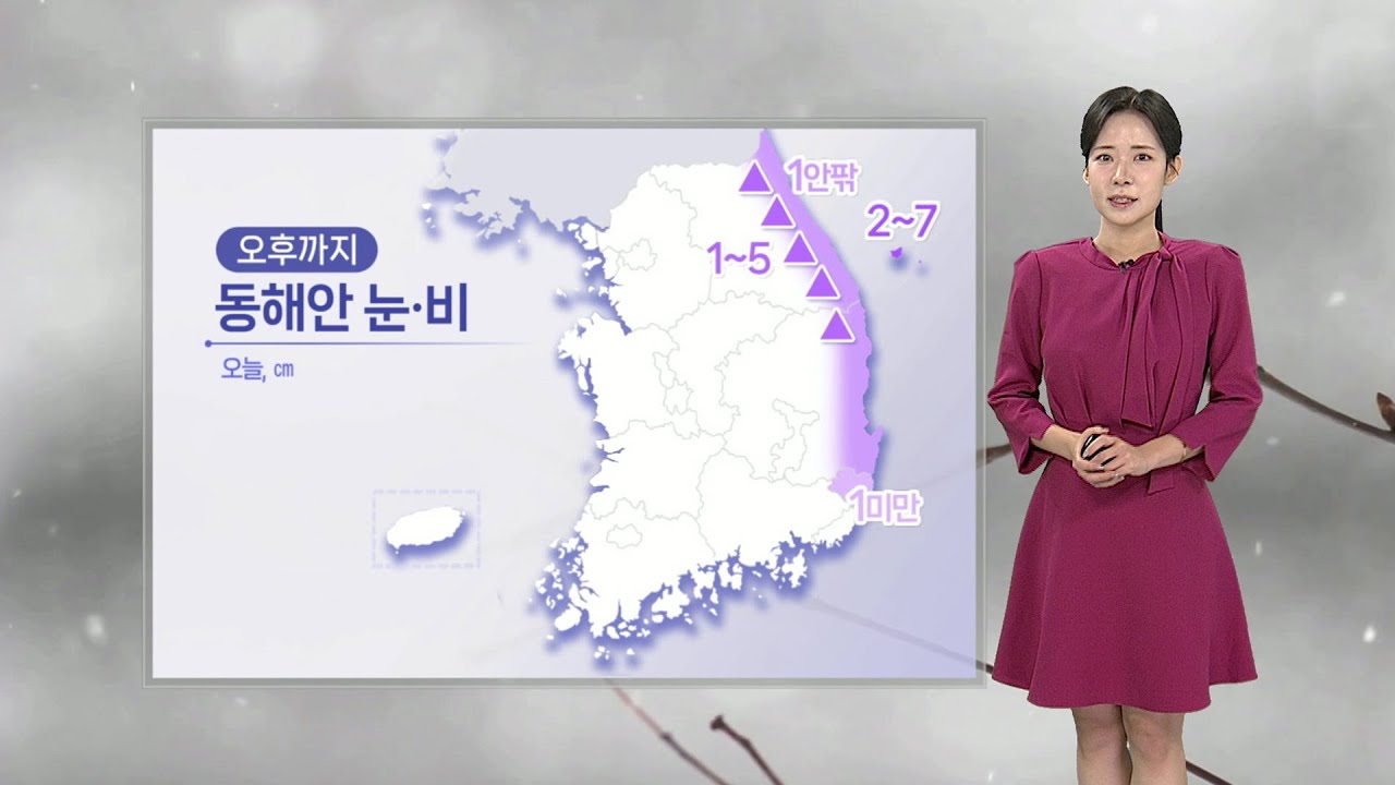 [날씨] 오후까지 동해안 눈,비…곳곳 도로 살얼음 주의 / 연합뉴스TV (YonhapnewsTV)