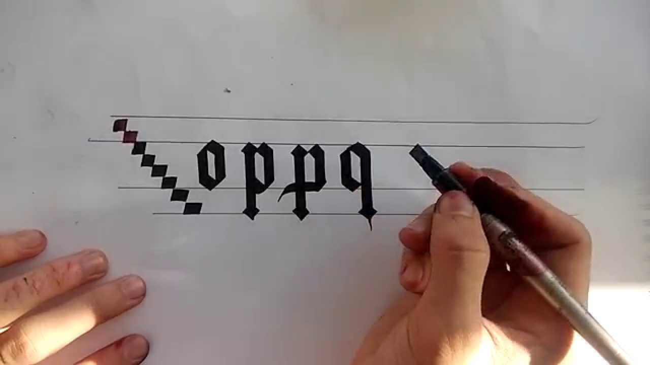 gothic calligraphy for beginners #4 (o,p,q,r)