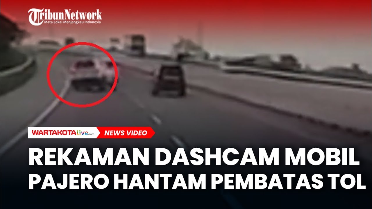 Detik-detik Pajero Gagal Nyalip Hingga Tabrak Beton Pembatas Tol