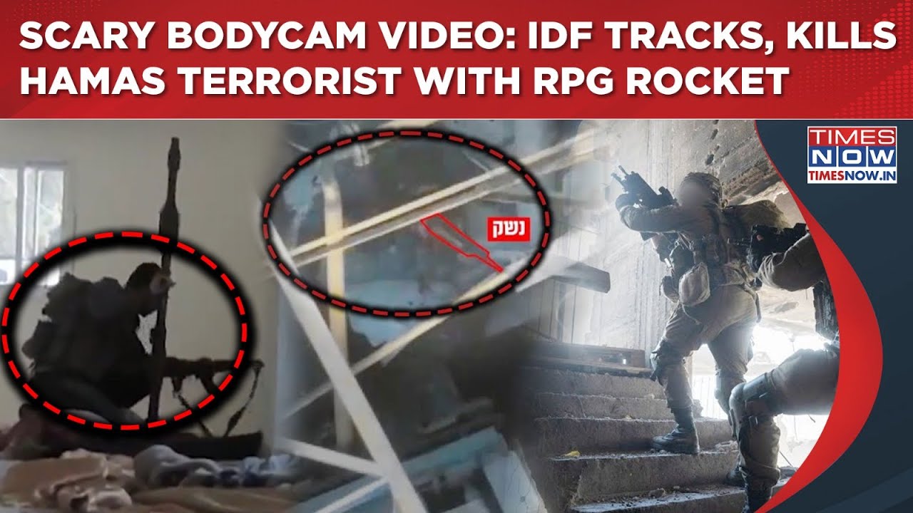 Watch: Chilling Bodycam Footage Shows IDF Killing Hamas Terrorist Armed With RPG Rocket| Gaza Raids